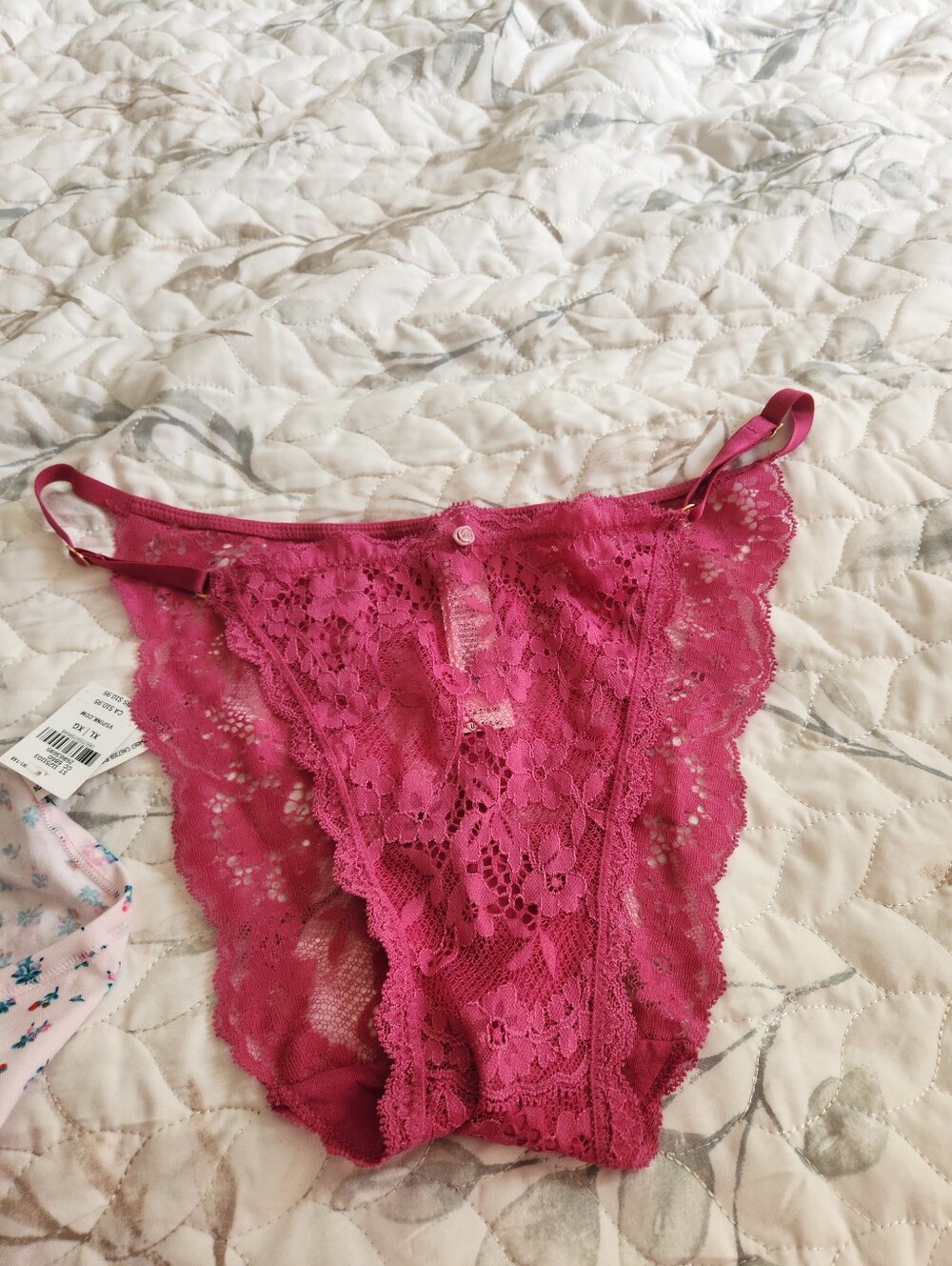 Victoria's Secret Lace Bikini Briefs - Fuchsia